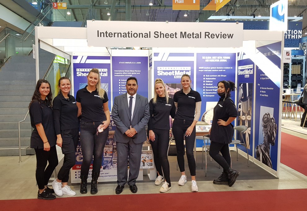 International Sheet Metal Review team on ISMR booth at Blechexpo 2021